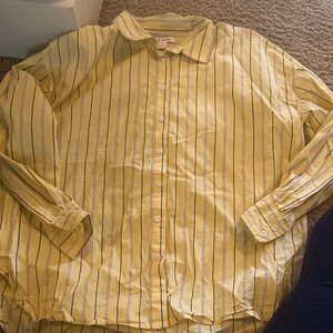 Joe Fresh Yellow Striped Button-Down Shirt